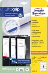 Avery Zweckform etikete za registratorje L4761-25, 192 x 61 mm, 100 + 20 brezplačnih etiket/zavitek, A4, za tiskanje