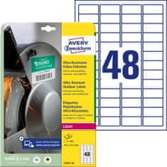 Avery Zweckform izjemno odporne etikete L7911-10, 45.7 x 21.2 mm, bele polietilenske etikete, A4, za tiskanje 