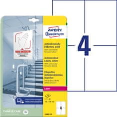 Avery Zweckform antibakterijske etikete L8003-10, 105 x 148 mm, bele, 40 etiket/zavitek, A4, za tiskanje 