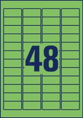 Avery Zweckform odstranljive etikete L6040-20, 45.7 x 21.2 mm, zelene, 960 etiket/zavitek, A4, barvne nalepke za tiskanje