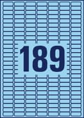 Avery Zweckform odstranljive etikete L6048-20, 25.4 x 10 mm, modre, 3780 etiket/zavitek, A4, barvne nalepke za tiskanje