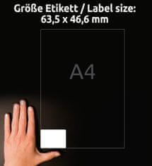 Avery Zweckform odstranljive etikete L6025REV-25, 63.5 x 46.6 mm, bele, 450 + 90 brezplačnih etiket/zavitek, A4, za tiskanje