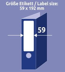 Avery Zweckform odstranljive etikete za registratorje L6061REV-20, 192 x 59 mm, 80 + 40 brezplačnih etiket/zavitek, A4, za tiskanje