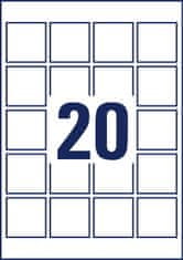 Avery Zweckform kvadratne etikete L7121-25, 45 x 45 mm, 500 etiket/zavitek, A4, za tiskanje