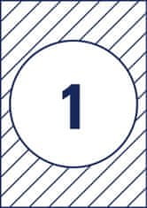 Avery Zweckform etikete za okna L9003-10, okrogle fi 200 mm, 10 etiket/zavitek, A4, obojestranski tisk