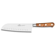 Kuchyňský nůž Lion Sabatier, 834785 Idéal Provencao, Santoku nůž, čepel 18 cm z nerezové oceli, rukoje´t z olivového dřeva, plně kovaný, nerez nýty