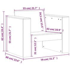 Vidaxl Vrtna sedežna garnitura 2-delna trden les douglas