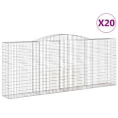 Vidaxl Obokane gabion košare 20 kos 400x50x160/180cm pocinkano železo