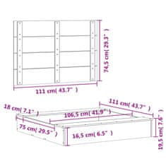 Greatstore Peskovnik s pokrovom 111x111x19,5 cm trdna borovina