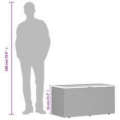 Vidaxl Vrtna škatla za shranjevanje črna 110x50x54 cm PE ratan akacija