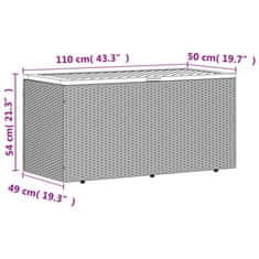 Vidaxl Vrtna škatla za shranjevanje siva 110x50x54 cm PE ratan akacija