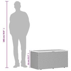 Vidaxl Vrtna škatla za shranjevanje siva 110x50x54 cm PE ratan akacija