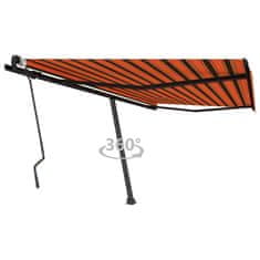 Vidaxl Prostostoječa ročno zložljiva tenda 450x300 cm oranžna/rjava