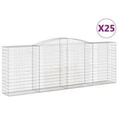 Vidaxl Obokane gabion košare 25 kos 400x50x140/160 cm pocinkano železo