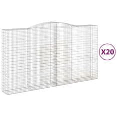 Vidaxl Obokane gabion košare 20 kosa 400x50x220/240cm pocinkano železo