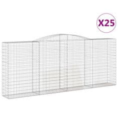 Vidaxl Obokane gabion košare 25kosov 400x50x160/180cm pocinkano železo