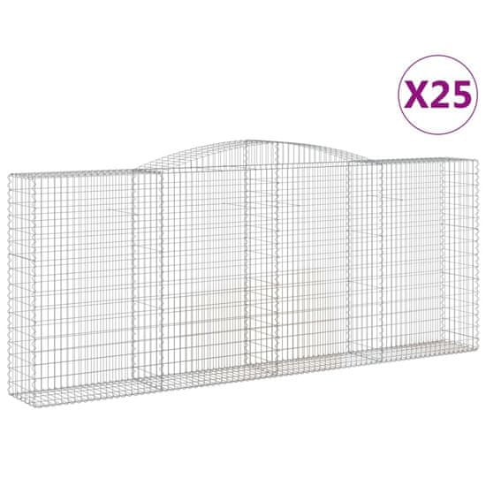 Vidaxl Obokane gabion košare 25kosov 400x50x160/180cm pocinkano železo