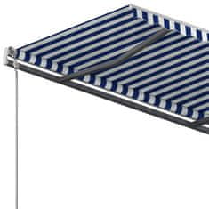 Vidaxl Prostostoječa ročno zložljiva tenda 450x350 cm modra/bela