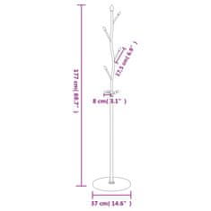 Vidaxl Stojalo za plašče belo 177 cm železo s prašnim premazom