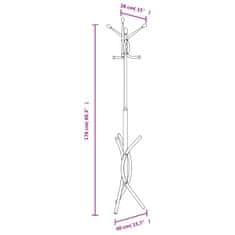 Vidaxl Stojalo za plašče belo 176 cm železo s prašnim premazom