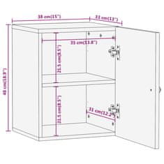 Greatstore Stenska kopalniška omarica 38x33x48 cm trden mangov les