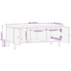 Vidaxl Klubska mizica 100x54x40 cm trden mangov les