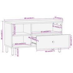 Vidaxl TV omarica 80x33x46 cm trden mangov les