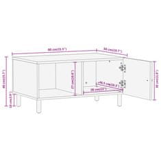 Vidaxl Klubska mizica 80x50x40 cm trden mangov les