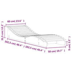 Vidaxl Ležalnik 2 kosa voščeno rjav 205x60x31,5 cm trdna borovina