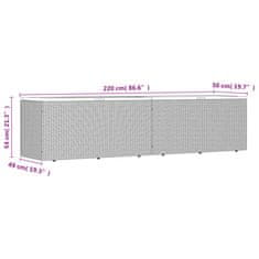 Vidaxl Vrtna škatla za shranjevanje bež 220x50x54 cm PE ratan akacija