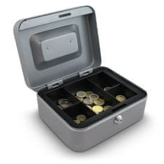shumee Grey Casket Škatla za shranjevanje denarja 20 cm Kovanci/kovanci