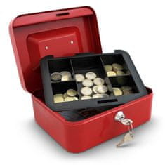 shumee Rdeča škatla za kovance/denar, 20 cm, trdna kovinska škatla za shranjevanje majhnih predmetov
