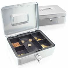 shumee Svetlo siva škatlica za denar, kovinska škatla za kovance, 25 cm, univerzalna