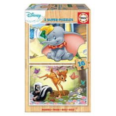 slomart komplet 2 puzzle sestavljank disney dumbo & bambi educa 18079 les otroška 16 kosi