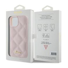 Guess Ovitek Guess za iPhone 15 - Pink Quilted Metal Logo