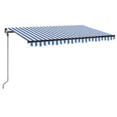 Vidaxl Ročno zložljiva tenda z LED lučmi 400x300 cm modra in bela