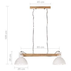 Vidaxl Industrijska viseča svetilka 25 W bela 109 cm E27