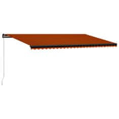 Vidaxl Ročno zložljiva tenda 600x300 cm oranžna in rjava