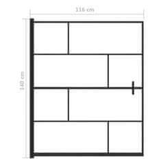 Vidaxl Tuš kabina ESG 116x140 cm črna