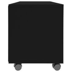 Vidaxl TV omarica s kolesci črna 90x35x35 cm iverna plošča