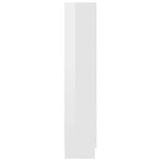 Vidaxl Vitrina visok sijaj bela 82,5x30,5x150 cm iverna plošča