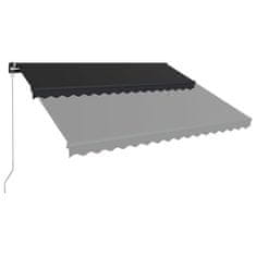 Vidaxl Ročno zložljiva tenda z LED lučmi 450x300 cm antracitna