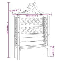 Vidaxl Vrtna pergola s streho in klopjo impregnirana borovina