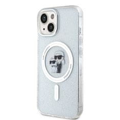 Karl Lagerfeld Ovitek Karl Lagerfeld za iPhone 15 - Transparent Karl&Choupette Glitter MagSafe