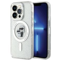 Karl Lagerfeld Ovitek Karl Lagerfeld za iPhone 15 Pro - Transparent Karl&Choupette Glitter MagSafe