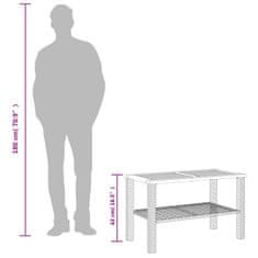 Vidaxl Vrtna miza črna 70x38x42 cm poli ratan in akacijev les