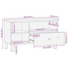 Vidaxl TV omarica črna 80x33x46 cm trden mangov les