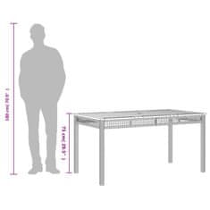 Vidaxl Vrtna miza črna 140x80x75 cm poli ratan in akacijev les