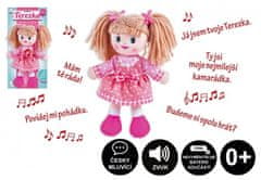 Teddies Terezka krpasta lutka plišasta 30 cm / češko govoreča na kartici