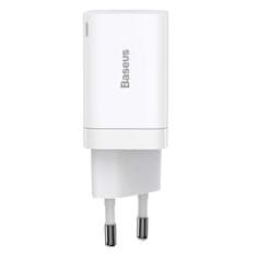 BASEUS Baseus Super Si Pro hitri polnilec USB + USB-C 30W (bela)